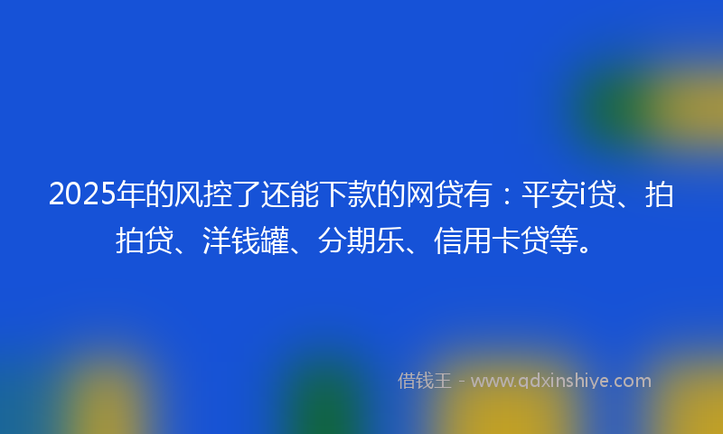 2025年的风控了还能下款的网贷有：平安i贷、拍拍贷、洋钱罐、分期乐、信用卡贷等。