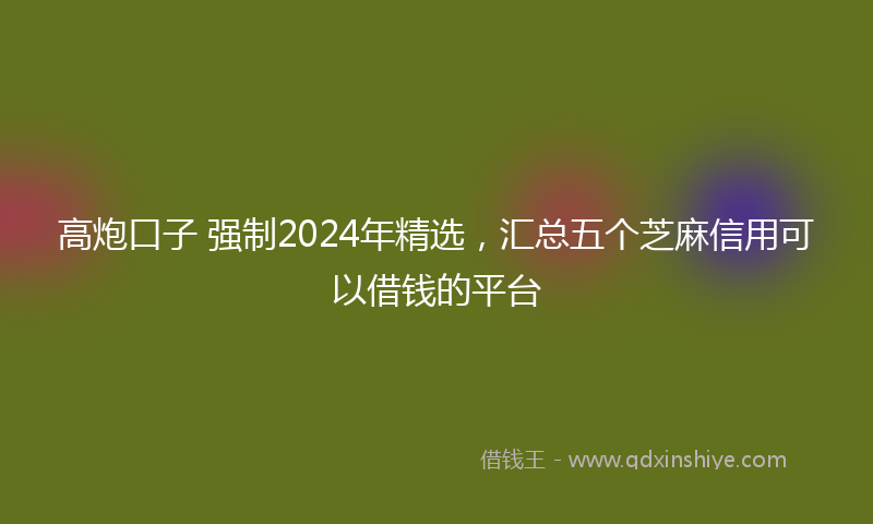 高炮口子 强制2024年精选，汇总五个芝麻信用可以借钱的平台