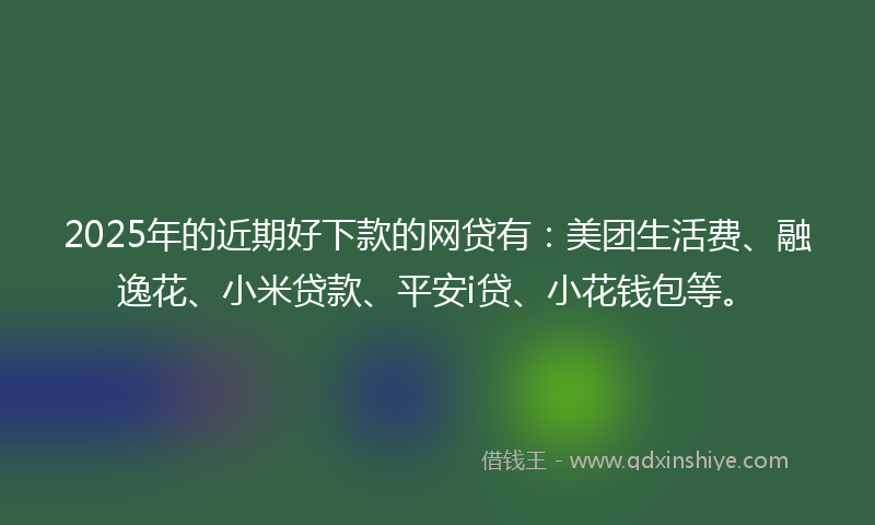 2025年的近期好下款的网贷有：美团生活费、融逸花、小米贷款、平安i贷、小花钱包等。