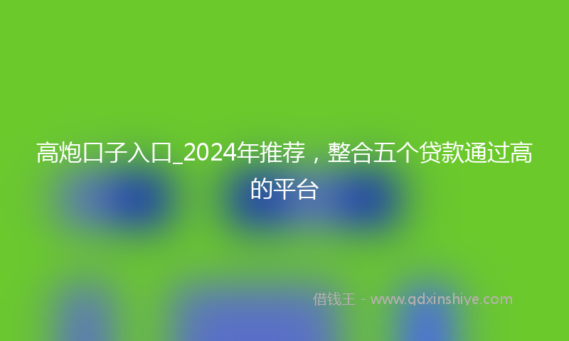 高炮口子入口_2024年推荐，整合五个贷款通过高的平台