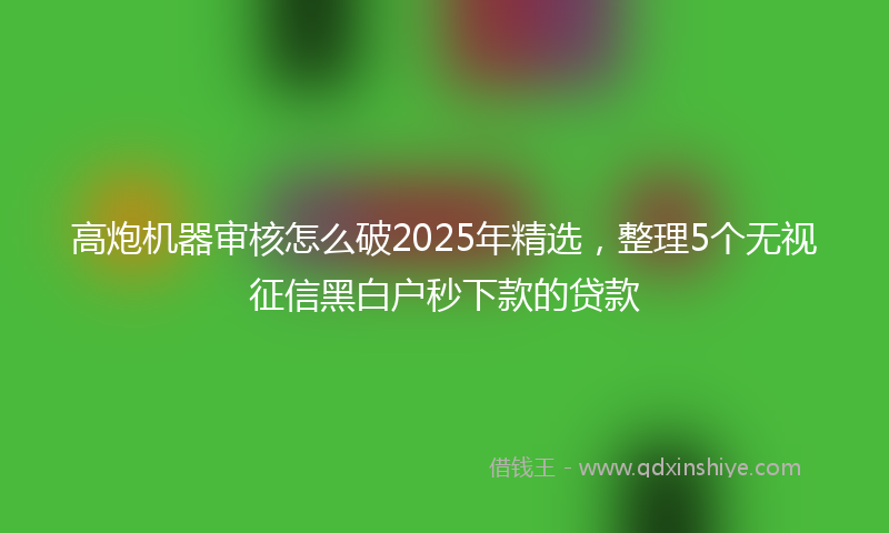 高炮机器审核怎么破2025年精选，整理5个无视征信黑白户秒下款的贷款