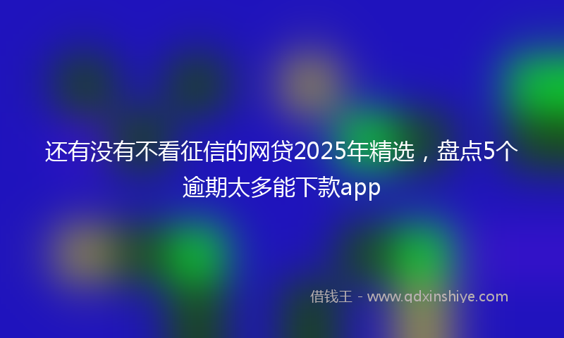 还有没有不看征信的网贷2025年精选，盘点5个逾期太多能下款app