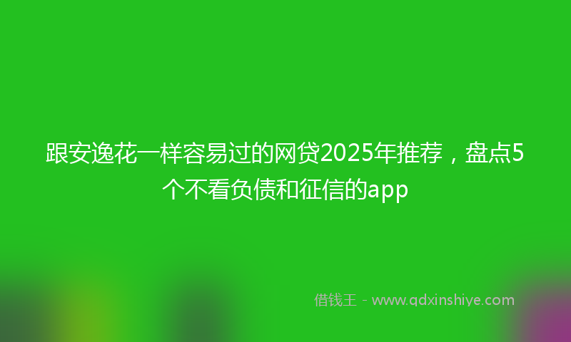 跟安逸花一样容易过的网贷2025年推荐，盘点5个不看负债和征信的app