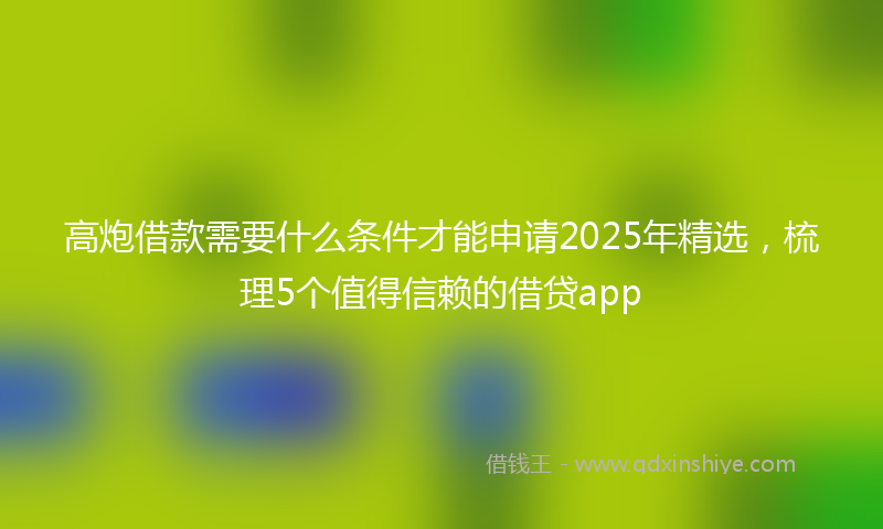高炮借款需要什么条件才能申请2025年精选，梳理5个值得信赖的借贷app