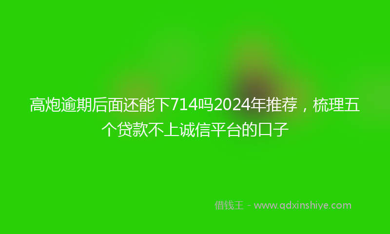 高炮逾期后面还能下714吗2024年推荐，梳理五个贷款不上诚信平台的口子