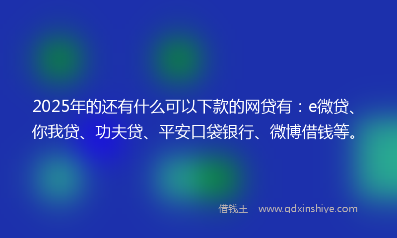 2025年的还有什么可以下款的网贷有：e微贷、你我贷、功夫贷、平安口袋银行、微博借钱等。