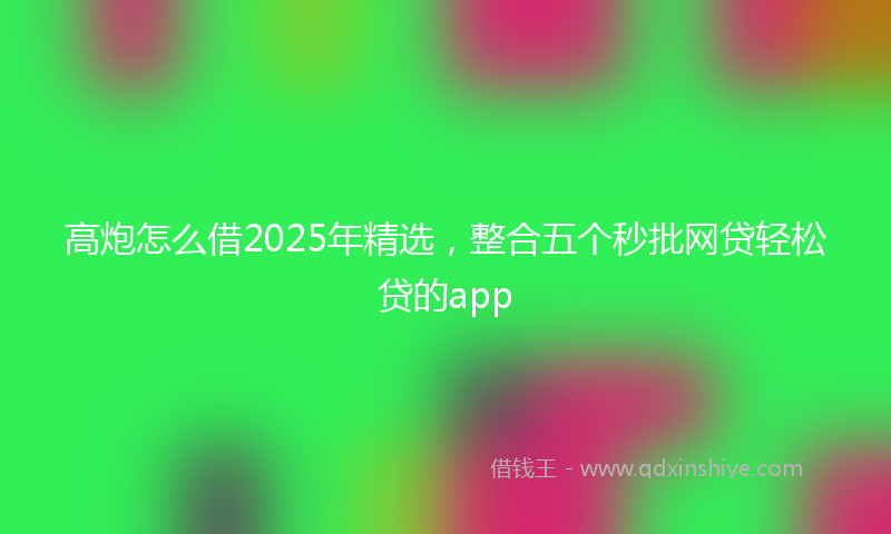 高炮怎么借2025年精选，整合五个秒批网贷轻松贷的app