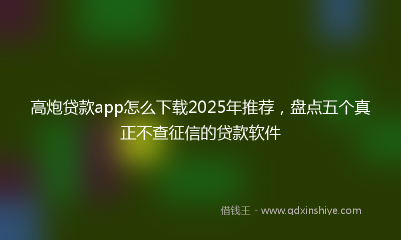 高炮贷款app怎么下载2025年推荐，盘点五个真正不查征信的贷款软件