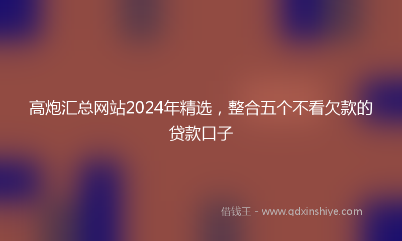高炮汇总网站2024年精选，整合五个不看欠款的贷款口子