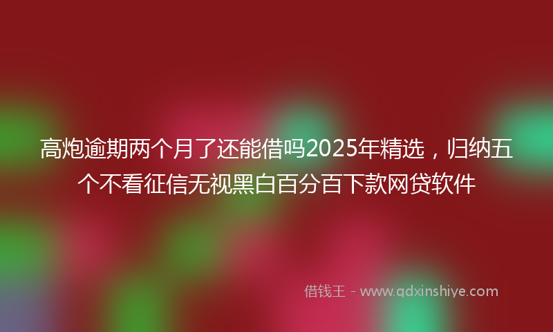 高炮逾期两个月了还能借吗2025年精选，归纳五个不看征信无视黑白百分百下款网贷软件