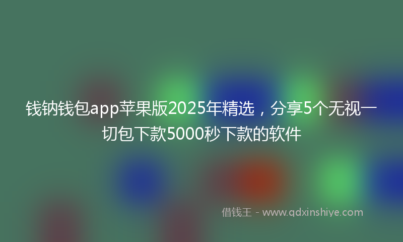 钱钠钱包app苹果版2025年精选，分享5个无视一切包下款5000秒下款的软件