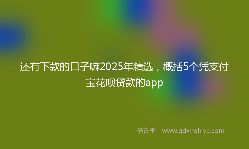 还有下款的口子嘛2025年精选，概括5个凭支付宝花呗贷款的app