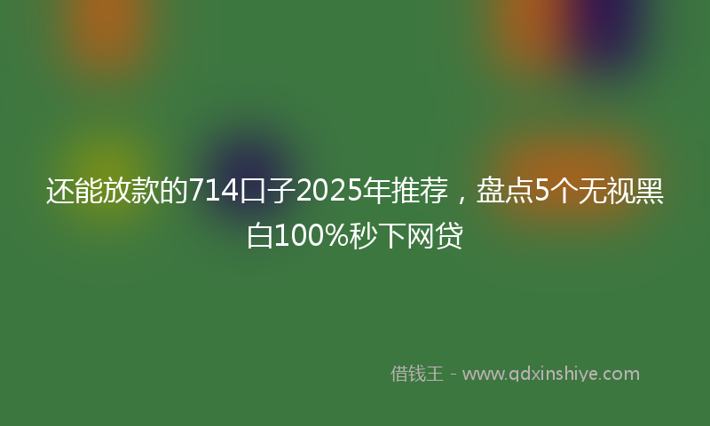 还能放款的714口子2025年推荐，盘点5个无视黑白100%秒下网贷