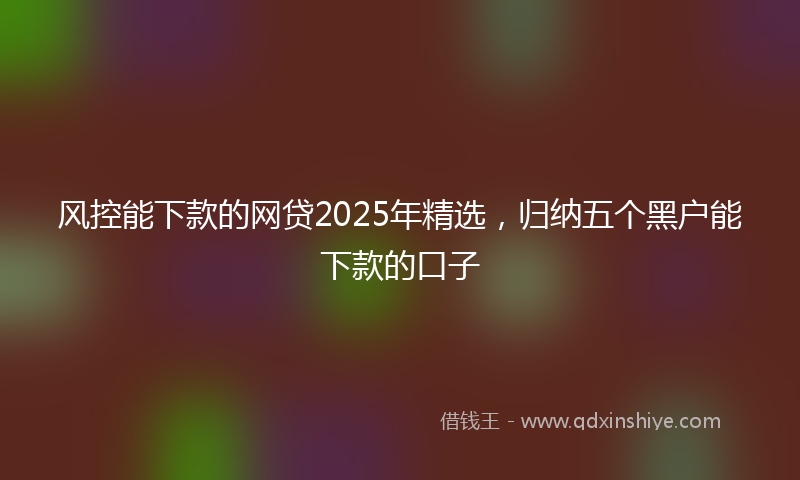 风控能下款的网贷2025年精选，归纳五个黑户能下款的口子