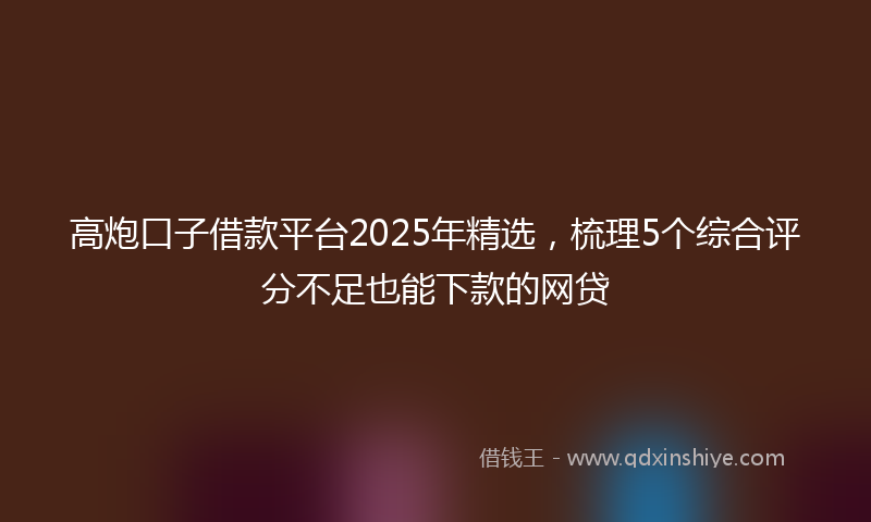 高炮口子借款平台2025年精选，梳理5个综合评分不足也能下款的网贷