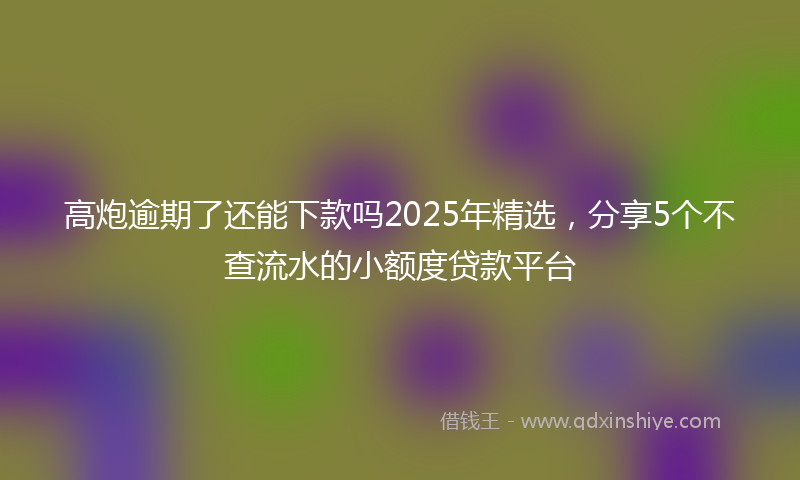 高炮逾期了还能下款吗2025年精选，分享5个不查流水的小额度贷款平台