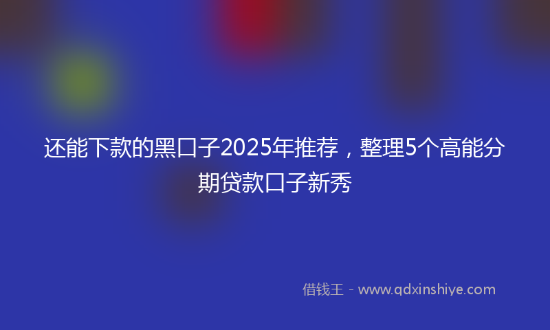 还能下款的黑口子2025年推荐，整理5个高能分期贷款口子新秀