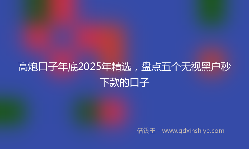 高炮口子年底2025年精选，盘点五个无视黑户秒下款的口子