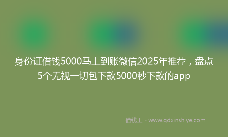 身份证借钱5000马上到账微信2025年推荐，盘点5个无视一切包下款5000秒下款的app