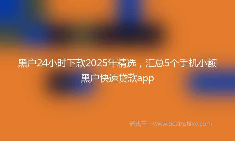 黑户24小时下款2025年精选，汇总5个手机小额黑户快速贷款app