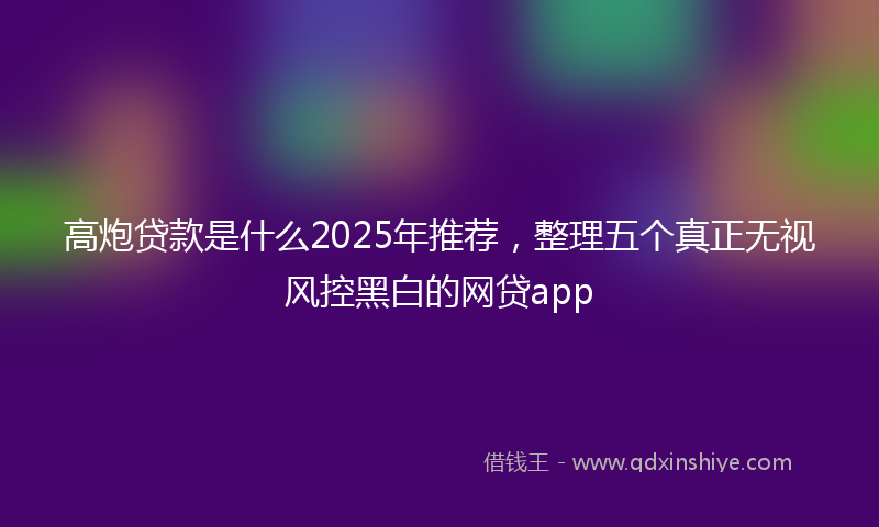 高炮贷款是什么2025年推荐，整理五个真正无视风控黑白的网贷app