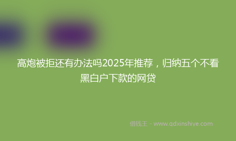 高炮被拒还有办法吗2025年推荐，归纳五个不看黑白户下款的网贷
