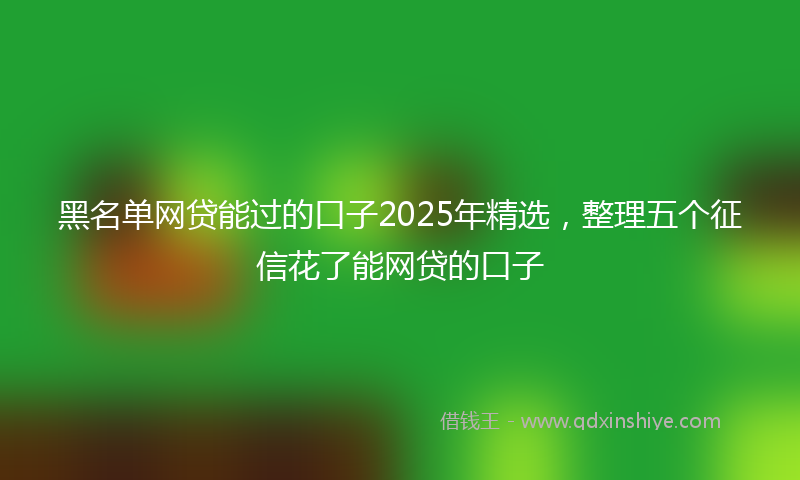 黑名单网贷能过的口子2025年精选，整理五个征信花了能网贷的口子