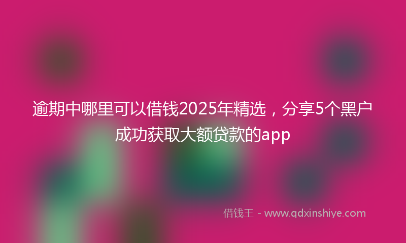 逾期中哪里可以借钱2025年精选，分享5个黑户成功获取大额贷款的app