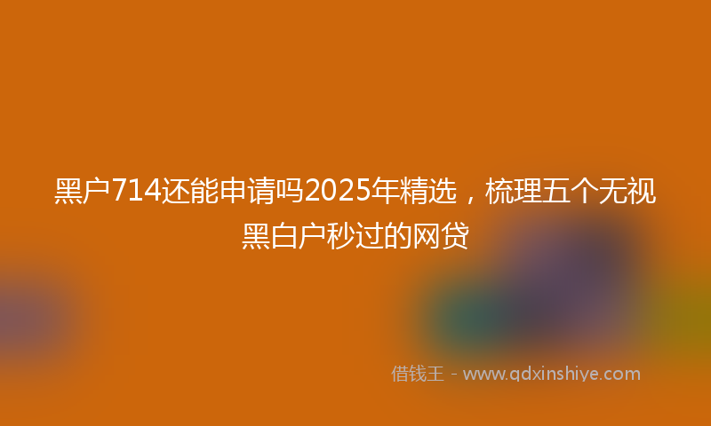 黑户714还能申请吗2025年精选，梳理五个无视黑白户秒过的网贷