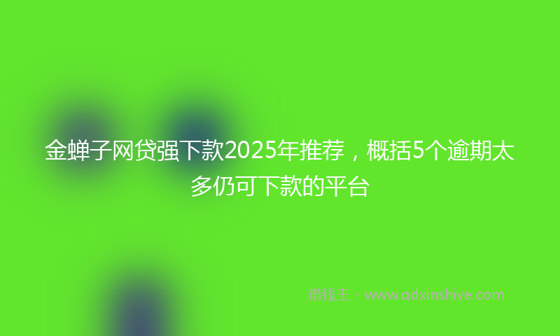 金蝉子网贷强下款2025年推荐，概括5个逾期太多仍可下款的平台