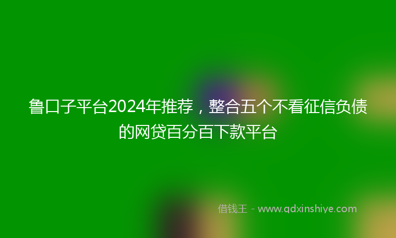 鲁口子平台2024年推荐，整合五个不看征信负债的网贷百分百下款平台