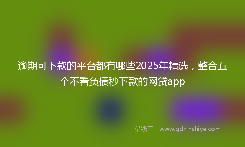 逾期可下款的平台都有哪些2025年精选，整合五个不看负债秒下款的网贷app