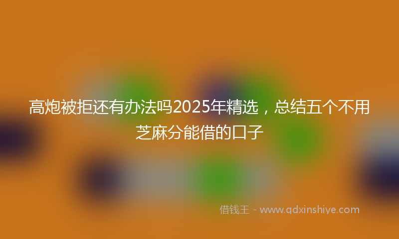 高炮被拒还有办法吗2025年精选，总结五个不用芝麻分能借的口子