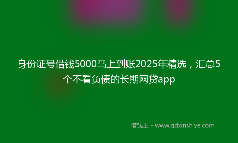 身份证号借钱5000马上到账2025年精选，汇总5个不看负债的长期网贷app