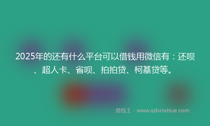 2025年的还有什么平台可以借钱用微信有：还呗、超人卡、省呗、拍拍贷、柯基贷等。
