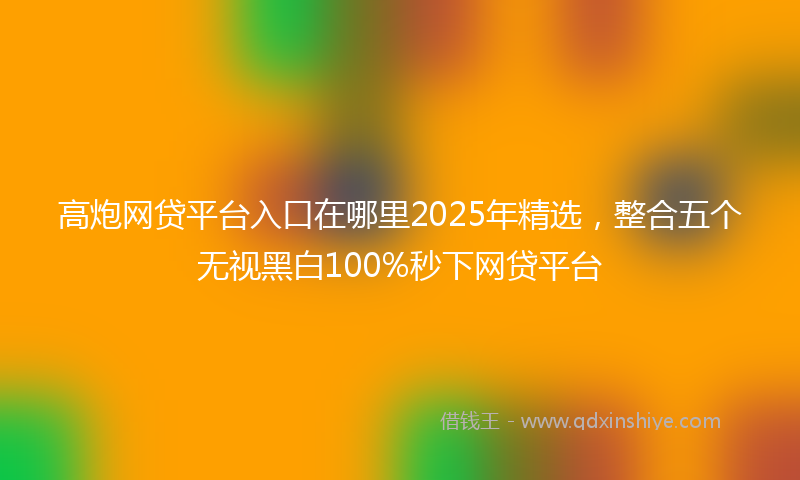 高炮网贷平台入口在哪里2025年精选，整合五个无视黑白100%秒下网贷平台