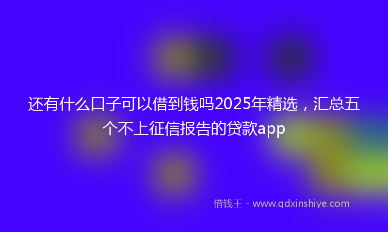 还有什么口子可以借到钱吗2025年精选，汇总五个不上征信报告的贷款app