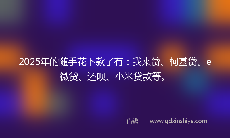 2025年的随手花下款了有：我来贷、柯基贷、e微贷、还呗、小米贷款等。