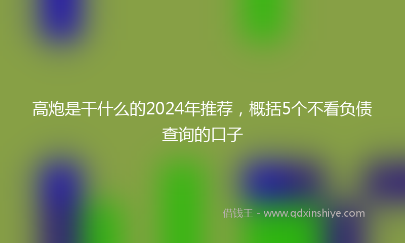 高炮是干什么的2024年推荐，概括5个不看负债查询的口子