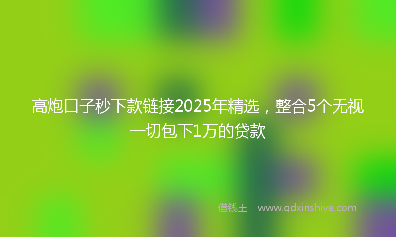 高炮口子秒下款链接2025年精选，整合5个无视一切包下1万的贷款