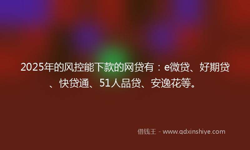 2025年的风控能下款的网贷有：e微贷、好期贷、快贷通、51人品贷、安逸花等。