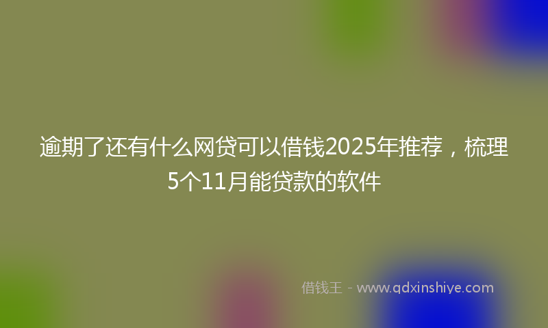 逾期了还有什么网贷可以借钱2025年推荐，梳理5个11月能贷款的软件