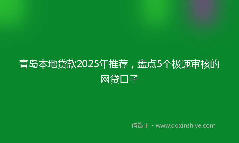 青岛本地贷款2025年推荐，盘点5个极速审核的网贷口子