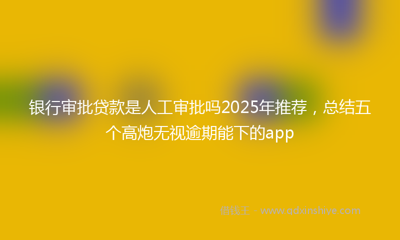 银行审批贷款是人工审批吗2025年推荐，总结五个高炮无视逾期能下的app