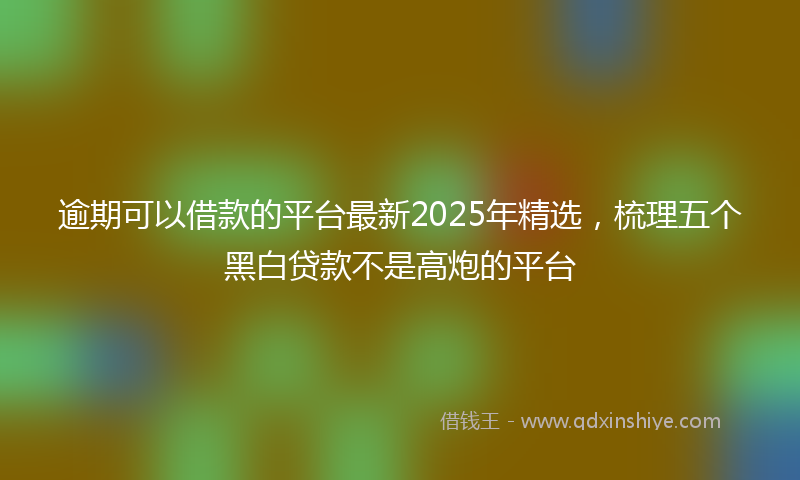 逾期可以借款的平台最新2025年精选，梳理五个黑白贷款不是高炮的平台