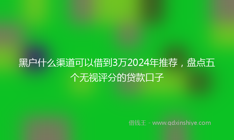 黑户什么渠道可以借到3万2024年推荐，盘点五个无视评分的贷款口子