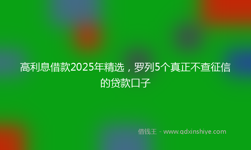 高利息借款2025年精选，罗列5个真正不查征信的贷款口子
