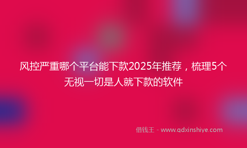 风控严重哪个平台能下款2025年推荐，梳理5个无视一切是人就下款的软件