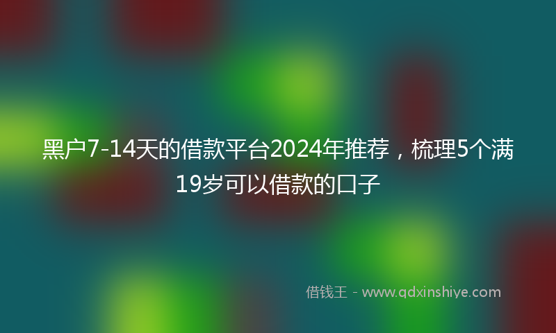 黑户7-14天的借款平台2024年推荐，梳理5个满19岁可以借款的口子