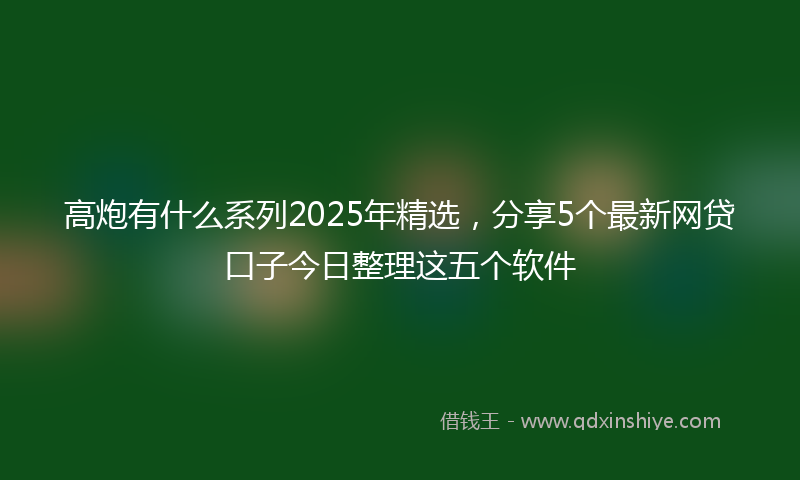 高炮有什么系列2025年精选，分享5个最新网贷口子今日整理这五个软件